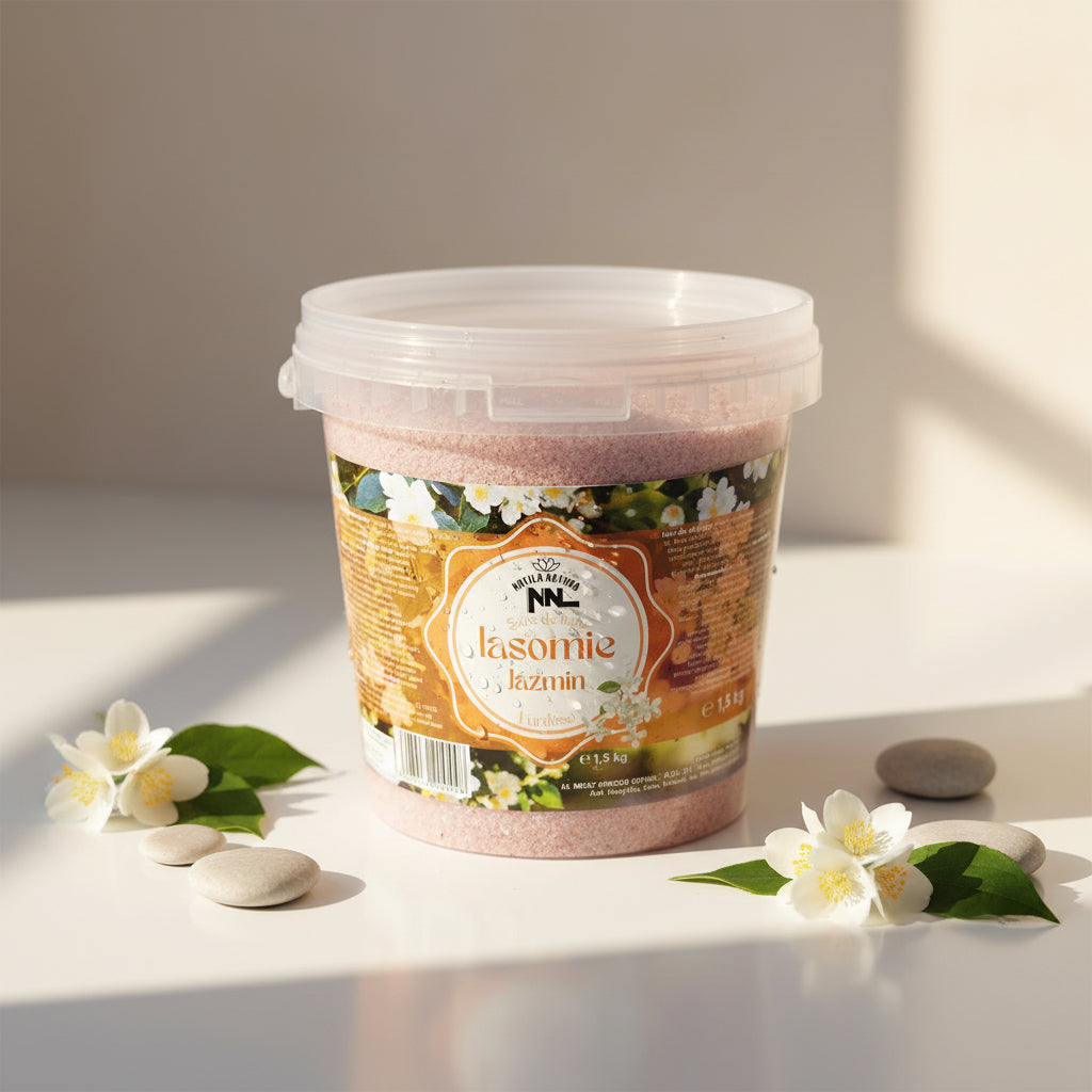 Jasmine Bath Salt Bucket 1500g – Saltora natural mineral wellness product