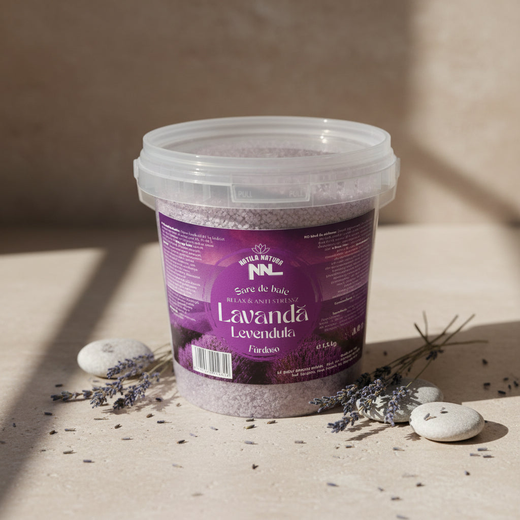 Lavender Purple Bath Salt Bucket 1500g – Saltora natural mineral wellness product