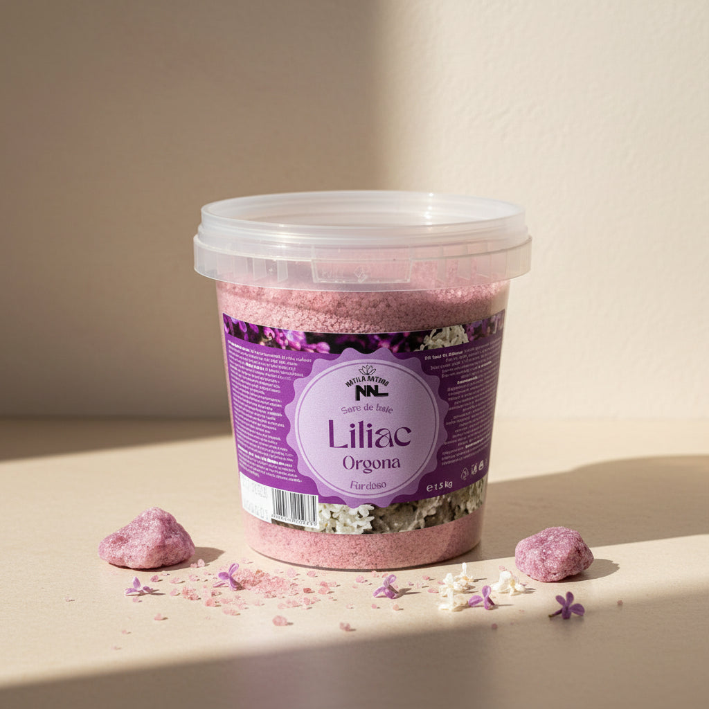 Lilac Bath Salt Bucket 1500g – Saltora natural mineral wellness product