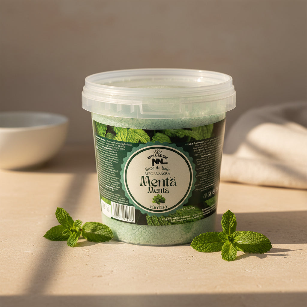 Mint Bath Salt Bucket 1500g – Saltora natural mineral wellness product