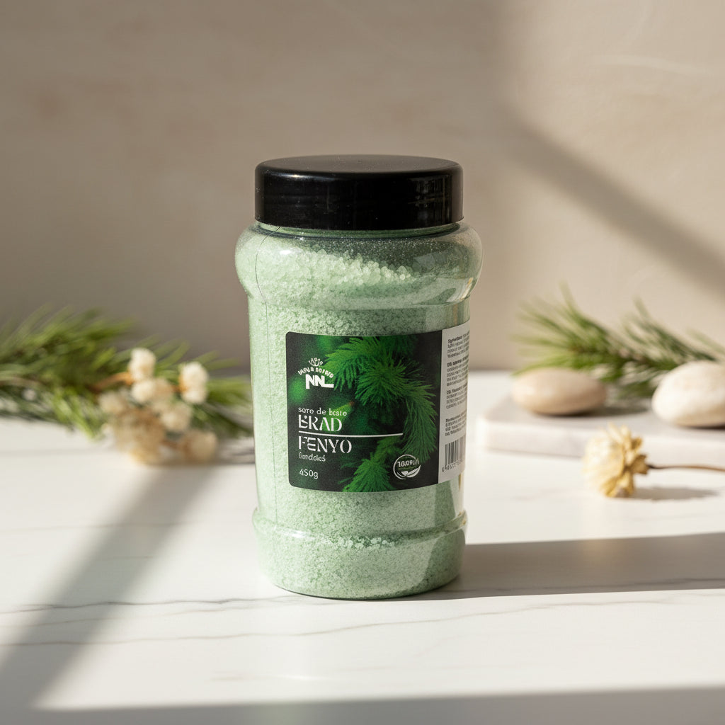 Pine Light Green Bath Salt Jar 650g – Saltora natural mineral wellness product