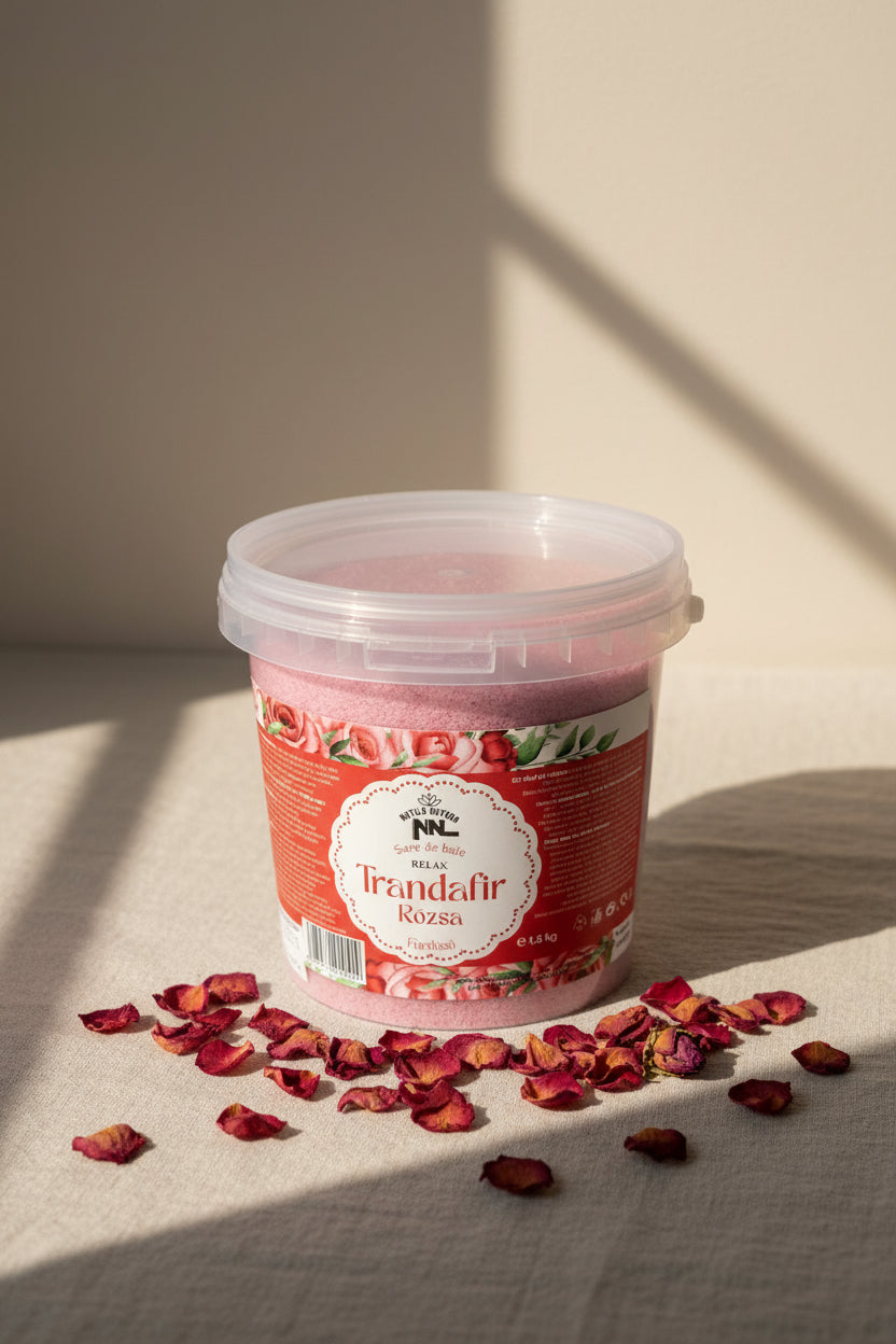 Rose Bath Salt Bucket 1500g – Saltora natural mineral wellness product