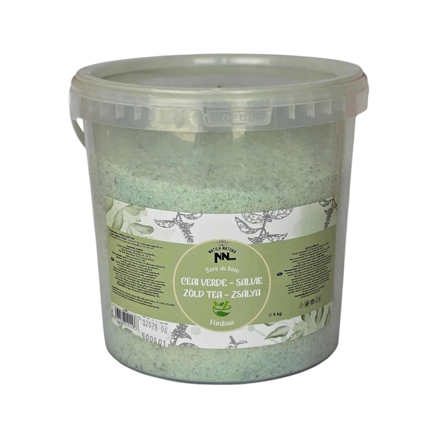 Seau de sels de bain Thé vert & Sauge 5 kg